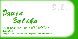 david baliko business card